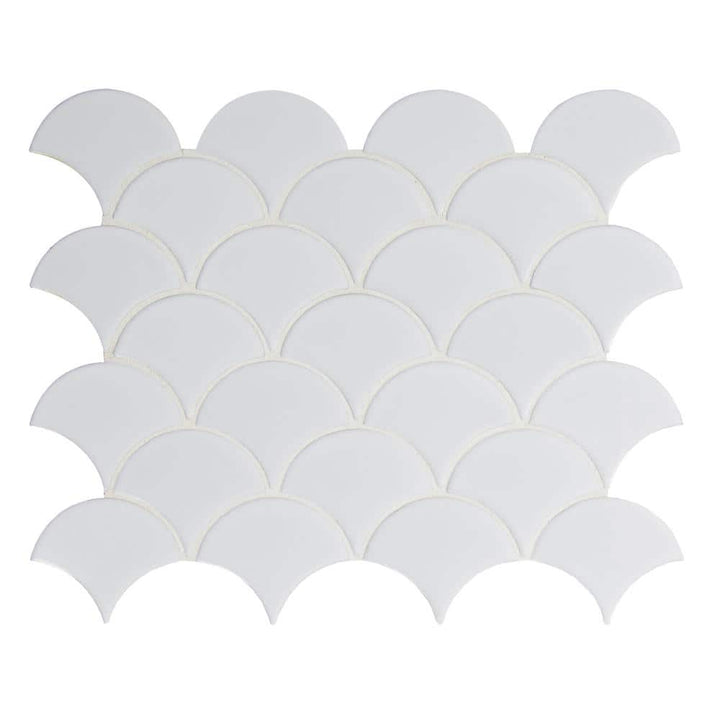 MSI Retro Gray Scallop 13.19 in. x 11.22 in. x 6mm Glossy Porcelain Mesh-Mounted Mosaic Tile (13.65 sq. ft. / case)