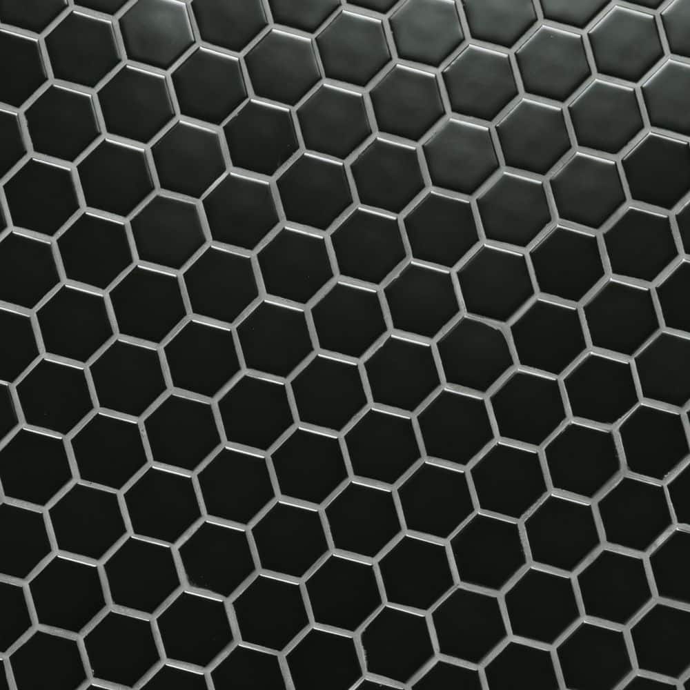 MSI Retro Black Hexagon 11.63 in. x 12.75 in. Matte Porcelain Floor and Wall Tile (14.4 sq. ft./Case)