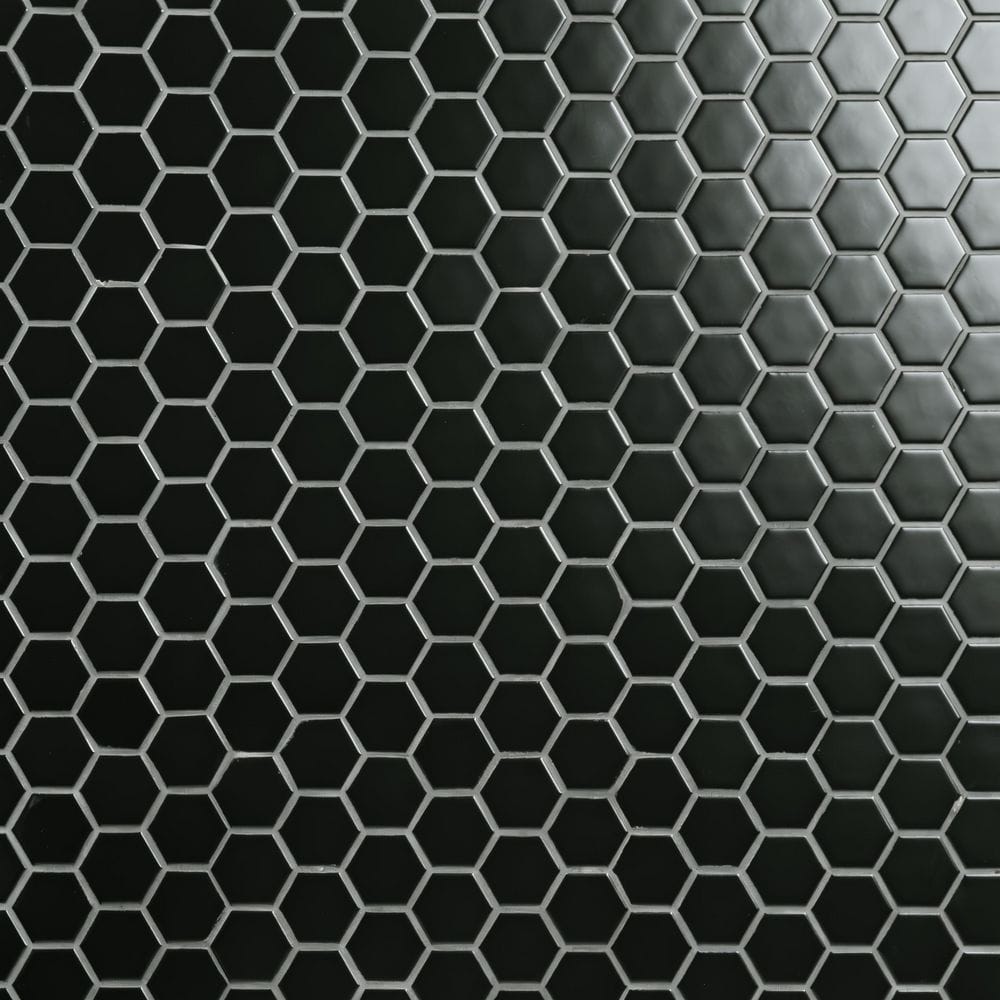 MSI Retro Black Hexagon 11.63 in. x 12.75 in. Matte Porcelain Floor and Wall Tile (14.4 sq. ft./Case)