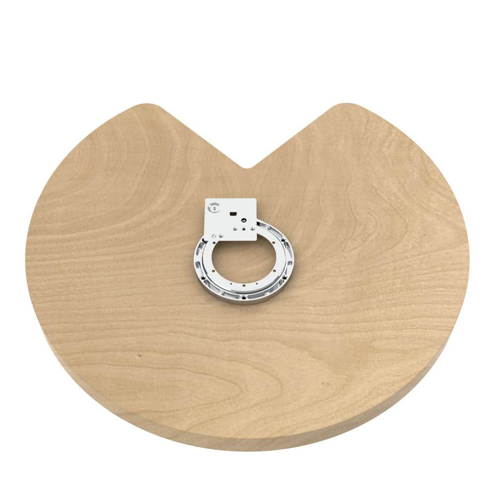 Rev-A-Shelf 1-Shelf Natural Wood 32 in. Lazy Susan Kidney Shaped with Swivel Bearings