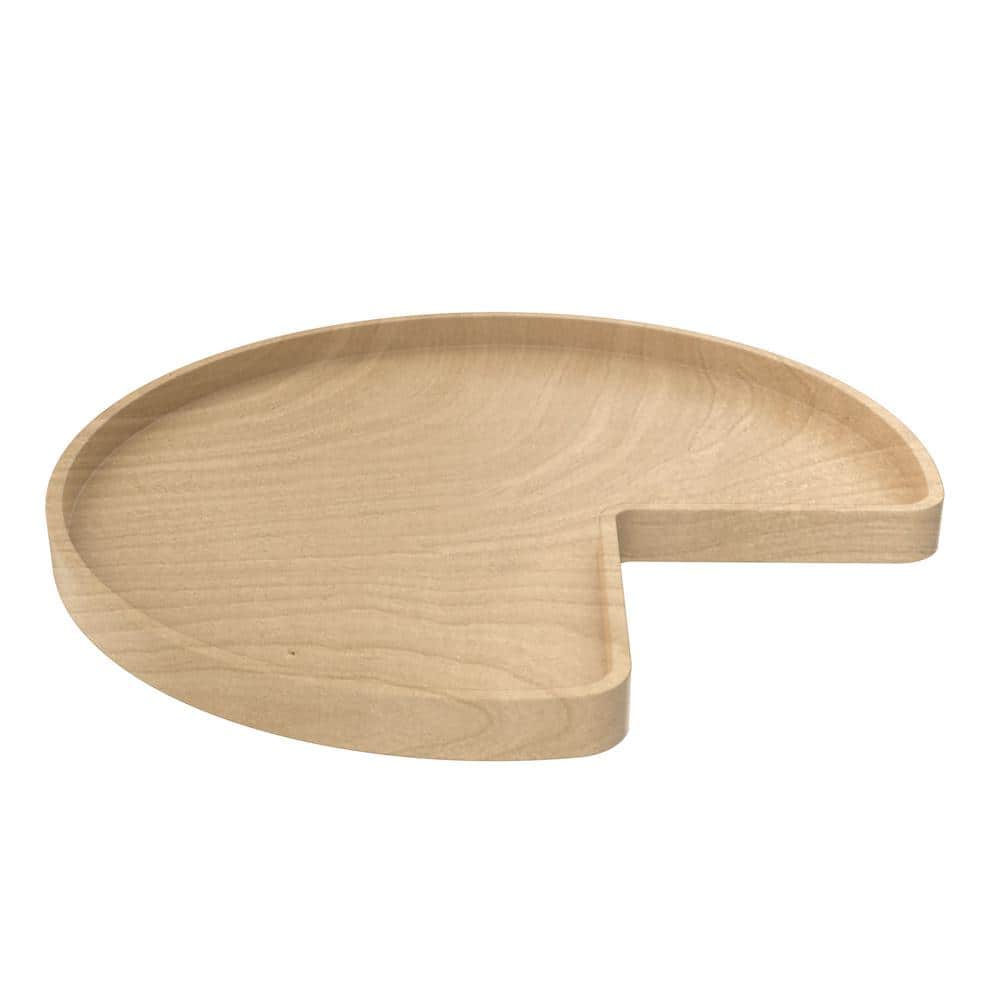 Rev-A-Shelf 1-Shelf Natural Wood 32 in. Lazy Susan Kidney Shaped with Swivel Bearings