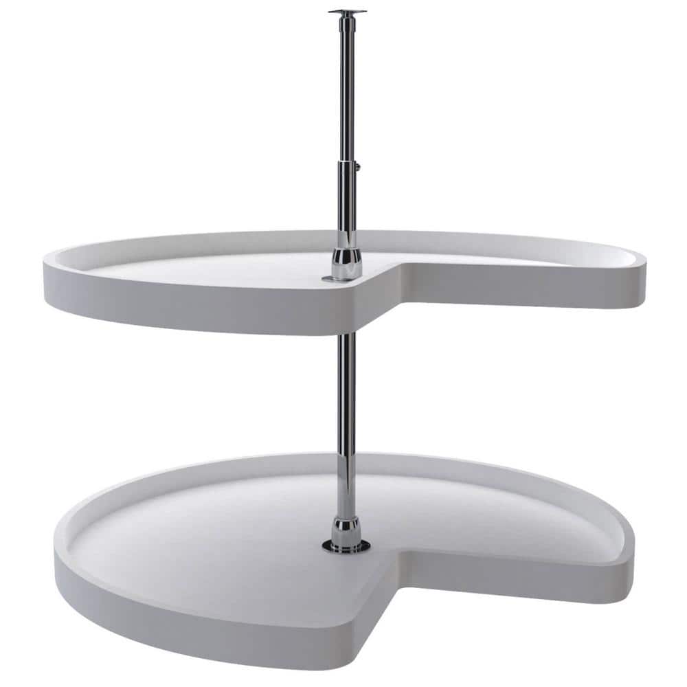 Rev-A-Shelf 2-Shelf White 32 in. Kidney Lazy Susan Corner Wall Cabinet