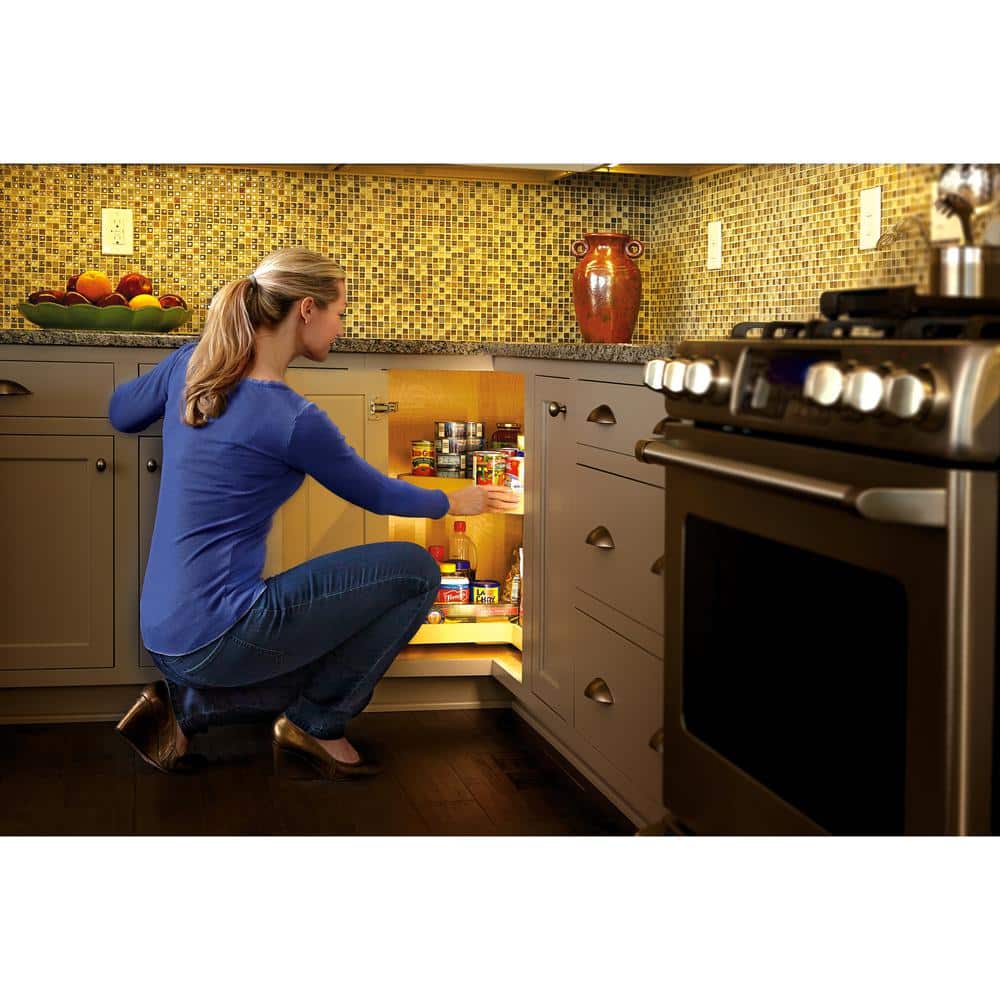 Rev-A-Shelf 2-Shelf White 32 in. Kidney Lazy Susan Corner Wall Cabinet