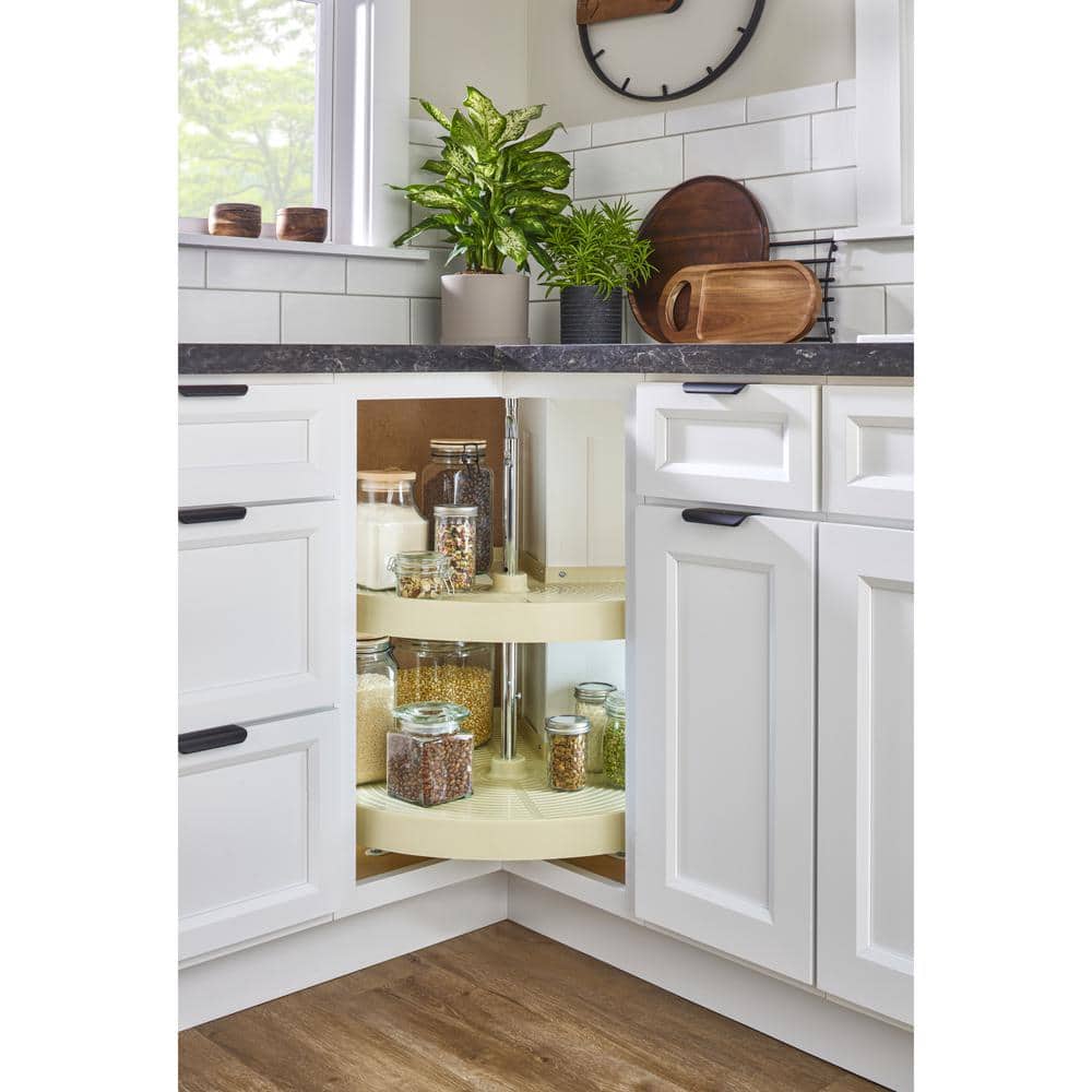 Rev-A-Shelf 2-Shelf Almond 24 in. Lazy Susan Pic-Cut Polymer