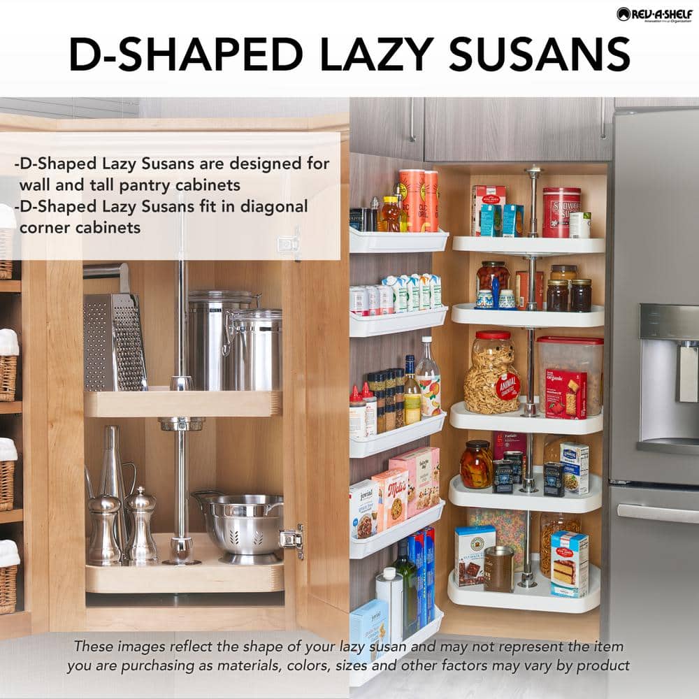 Rev-A-Shelf 20 in. Banded Wood D-Shape Lazy Susans 3-Shelf