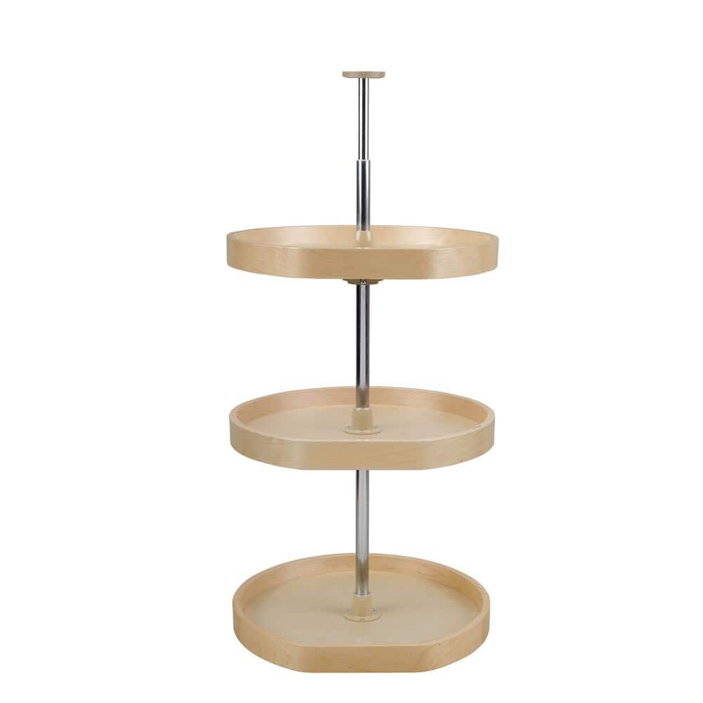 Rev-A-Shelf 20 in. Banded Wood D-Shape Lazy Susans 3-Shelf