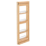 Rev-A-Shelf 3 in W x 36 in H 4-Tier Pull-Out Wood Wall Filler Organizer with Soft-Close Slides, Natural Maple