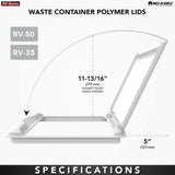 Rev-A-Shelf RV-35-LID-12-1 35-Quart Waste Container Lid Only – Champagne