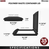 Rev-A-Shelf RV-35-LID-12-1 35-Quart Waste Container Lid Only – Champagne