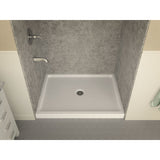 ANZZI Fissure Series 36 in. x 48 in. Single Threshold Shower Base in Glossy White
