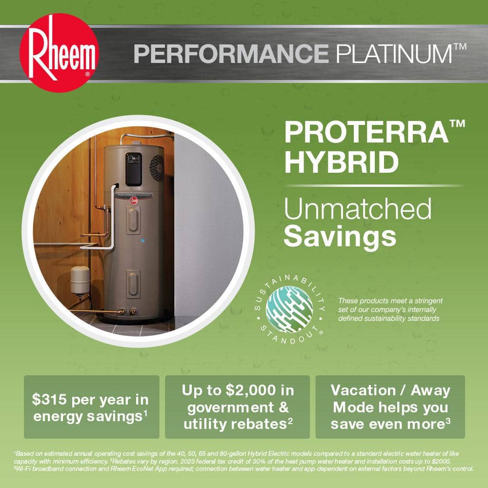 Rheem ProTerra 40 Gal Smart Electric Water Heater with Leak Detection