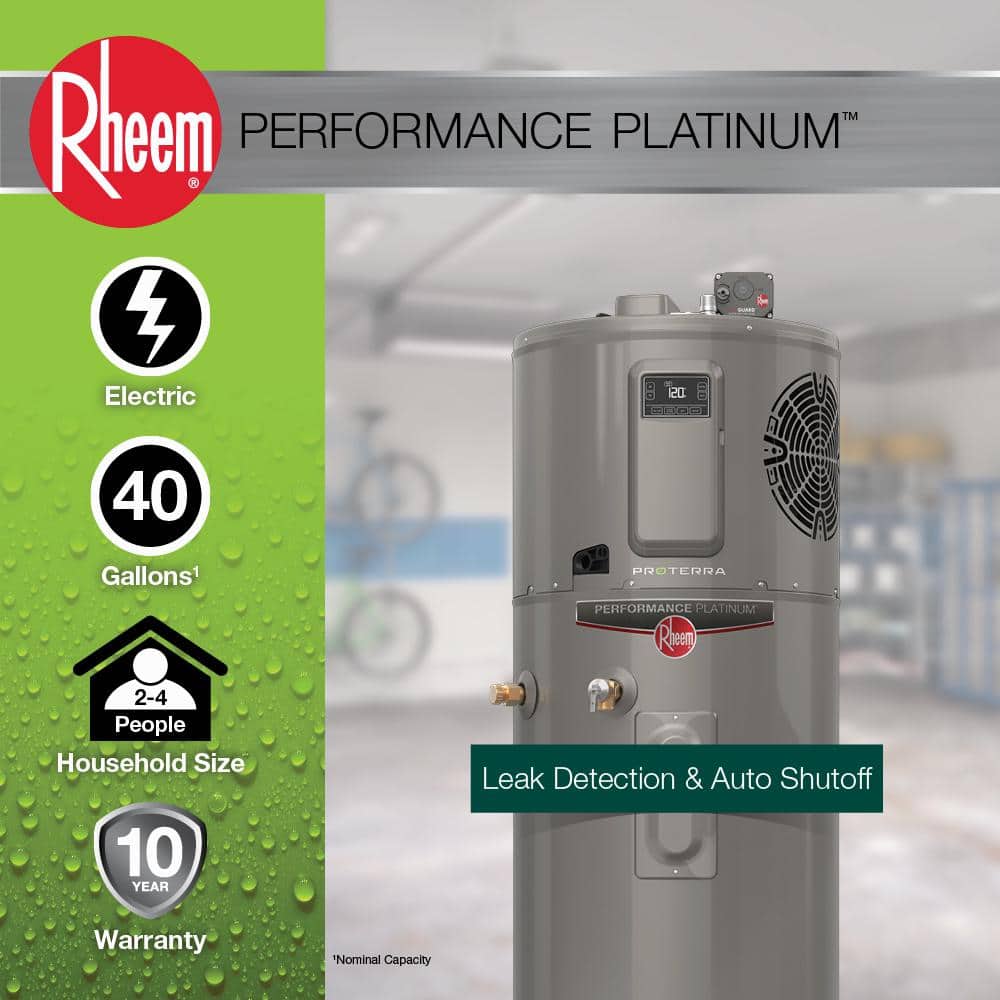 Rheem ProTerra 40 Gal. Smart Hybrid Heat Pump Water Heater with Leak Detection & Auto Shutoff