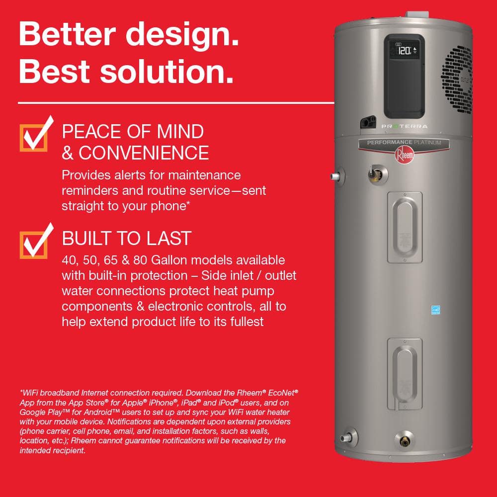 Rheem Performance Platinum 65-Gallon Hybrid Electric Heat Pump Water Heater