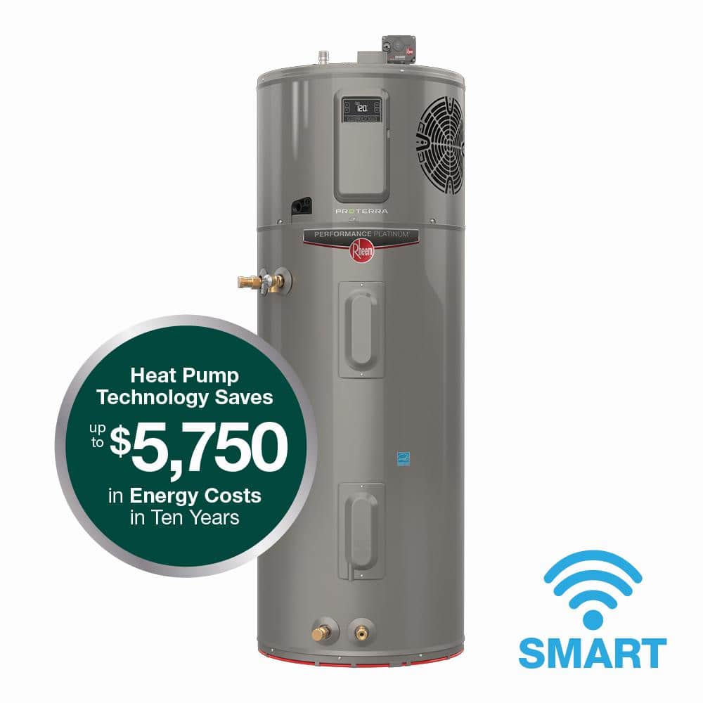 Rheem ProTerra 65 Gal Smart Hybrid Heat Pump Water Heater w/ Leak Detection & Wi-Fi