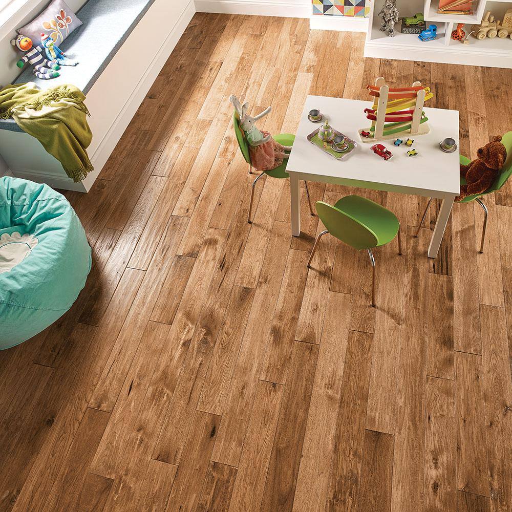 Bruce Revolutionary Rustics Hickory Rich Doeskin 3/4 in. T x 5 in. W x Varying L Solid Hardwood Flooring (23.5 sq.ft./case)