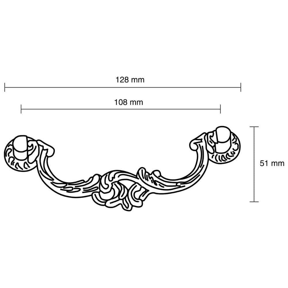 Richelieu 4-1/4 in. (108 mm) Center-to-Center Burnished Brass Traditional Pendant and Ring Pull
