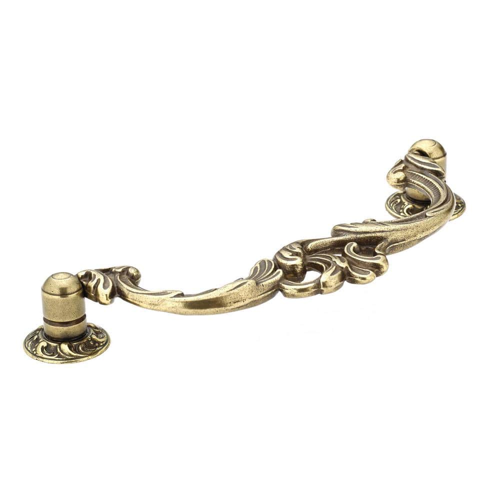 Richelieu 4-1/4 in. (108 mm) Center-to-Center Burnished Brass Traditional Pendant and Ring Pull