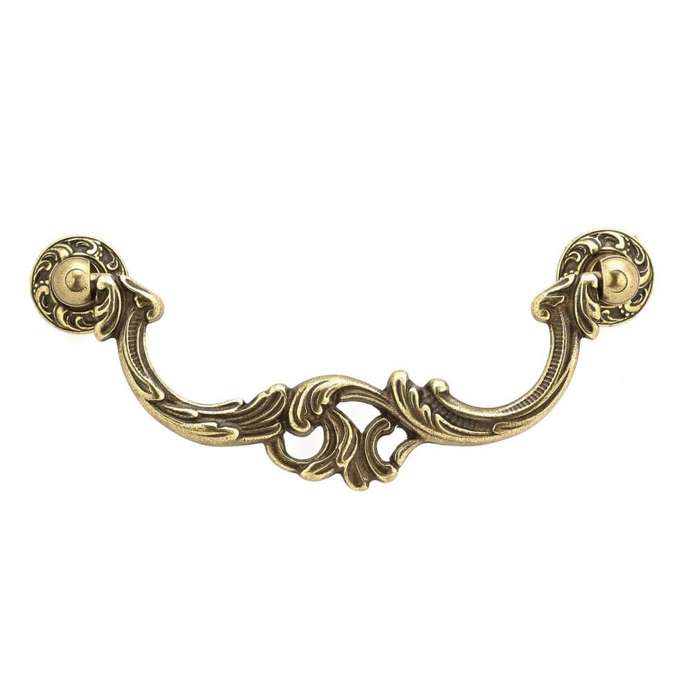 Richelieu 4-1/4 in. (108 mm) Center-to-Center Burnished Brass Traditional Pendant and Ring Pull