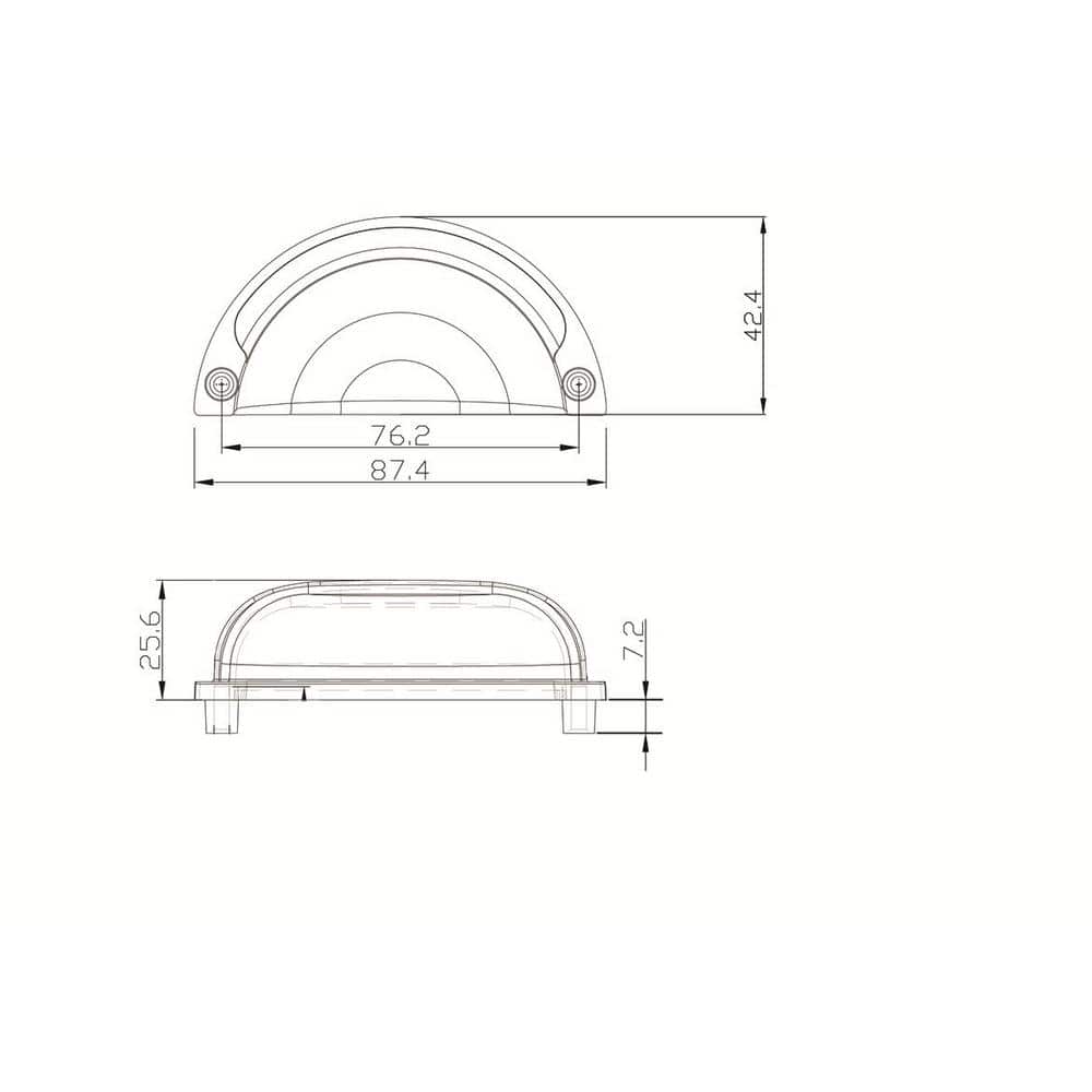 Richelieu 3 in. (76 mm) Center-to-Center Brushed Nickel Traditional Cup Pull