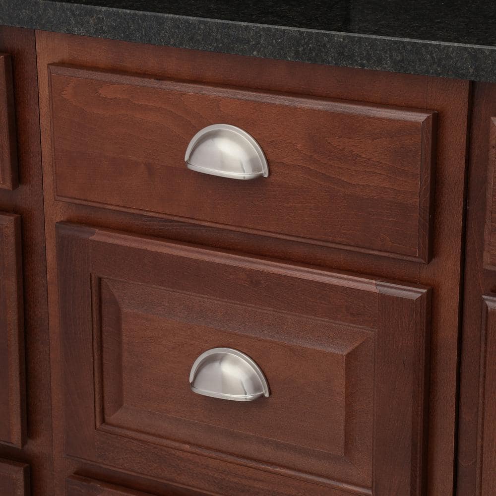 Richelieu 3 in. (76 mm) Center-to-Center Brushed Nickel Traditional Cup Pull