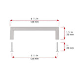 Richelieu 5-1/16 in. (128 mm) Center-to-Center Brushed Nickel Contemporary Drawer Pull