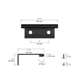 Richelieu 1 in. (25 mm) Brushed Black Contemporary Drawer Edge Pull