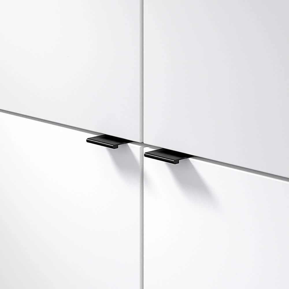 Richelieu 1 in. (25 mm) Brushed Black Contemporary Drawer Edge Pull