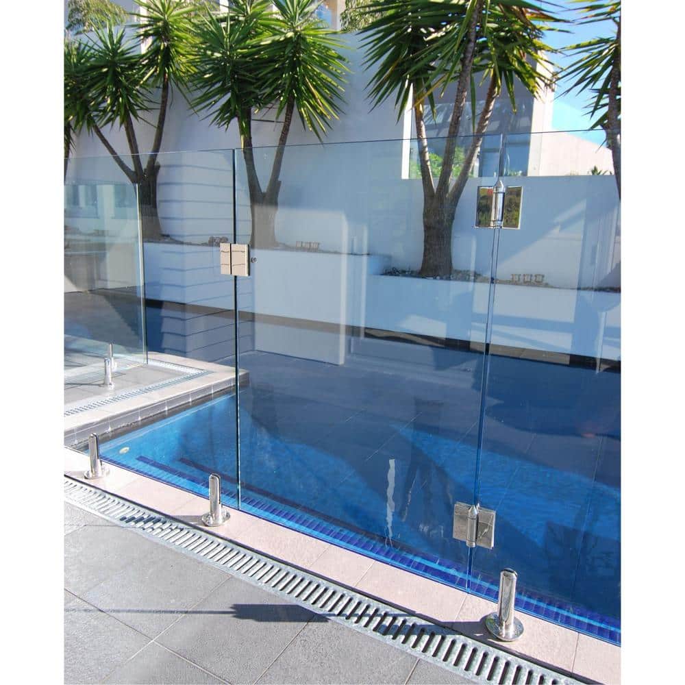 Richelieu Hardware 4-1/2 in. Stainless Steel Adjustable Spring-Loaded Pool Gate Hinge for Glass-to-Glass Mount