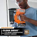 RIDGID 18V Brushless Cordless 18-Gauge 2-1/8 in. Brad Nailer Kit with 18V Lithium-Ion 2.0 Ah Battery and 18V Charger