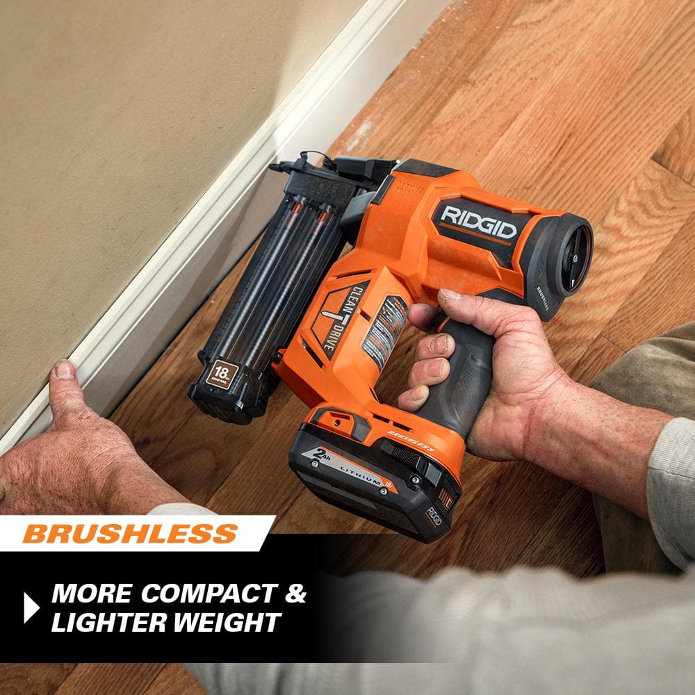 RIDGID 18V Brushless Cordless 18-Gauge 2-1/8 in. Brad Nailer with Brushless 7-1/4 in. Circular Saw (Tools Only)