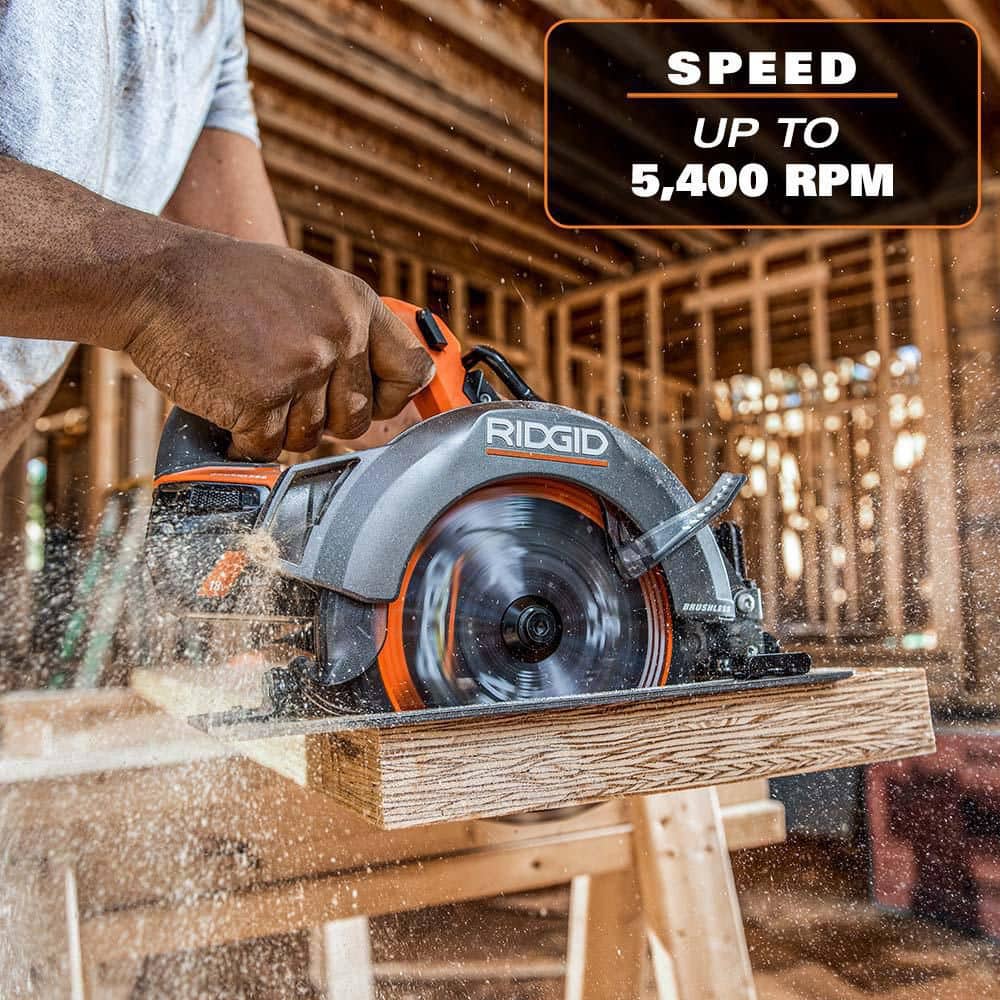 RIDGID 18V Brushless Cordless 18-Gauge 2-1/8 in. Brad Nailer with Brushless 7-1/4 in. Circular Saw (Tools Only)
