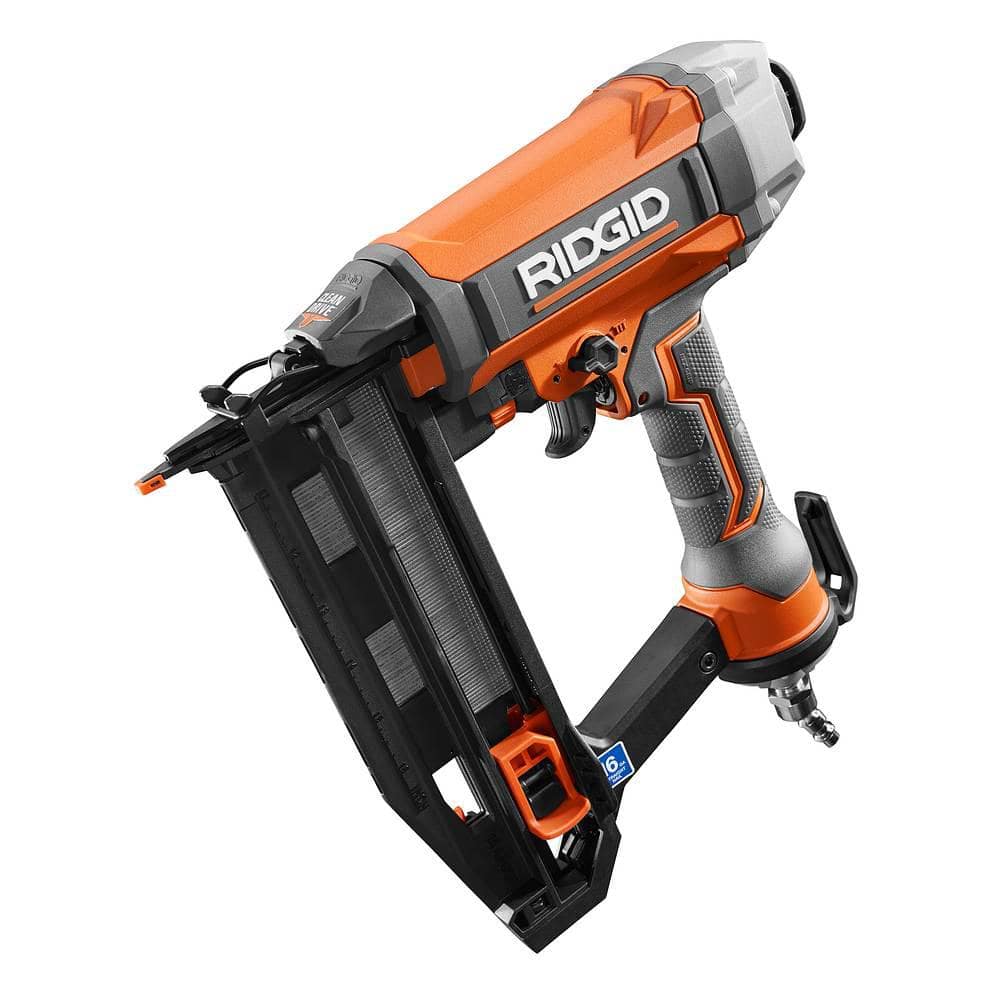 RIDGID Pneumatic 18-Gauge 2-1/8 in. Brad Nailer with CLEAN DRIVE Technology with Straight Finish Nailer