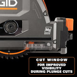 RIDGID 18V Brushless Cordless Track Saw with 18V 6.0 Ah MAX Output Lithium Ion Battery and Rapid Charger