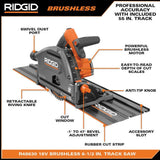 RIDGID 18V Brushless Cordless Track Saw with 18V 6.0 Ah MAX Output Lithium Ion Battery and Rapid Charger