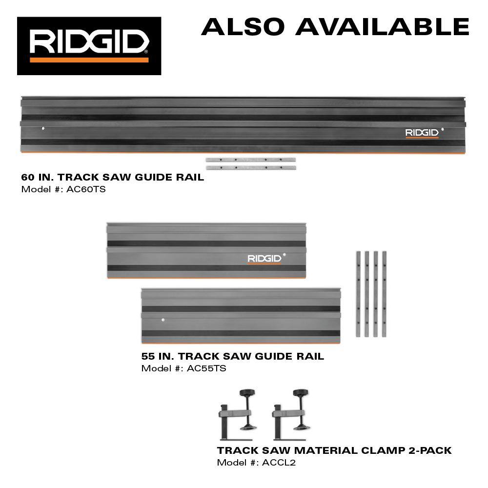 RIDGID 18V Brushless Cordless Track Saw with 18V 6.0 Ah MAX Output Lithium Ion Battery and Rapid Charger