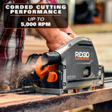 RIDGID 18V Brushless Cordless Track Saw with 18V 6.0 Ah MAX Output Lithium Ion Battery and Rapid Charger