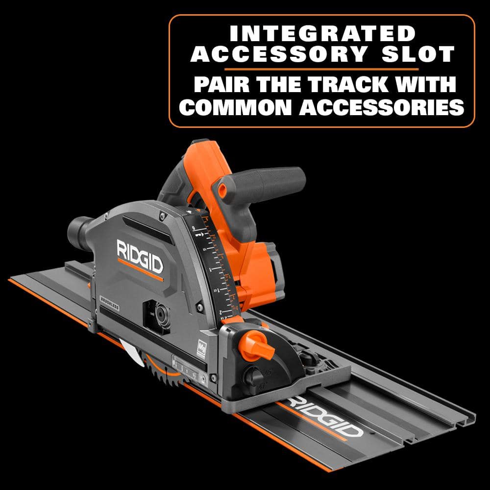 RIDGID 18V Brushless Cordless Track Saw with 18V 6.0 Ah MAX Output Lithium Ion Battery and Rapid Charger