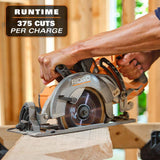 RIDGID 18V Brushless Cordless 7-1/4 in. Rear Handle Circular Saw Kit with 8.0 Ah MAX Output Battery, 18V Charger and Bag