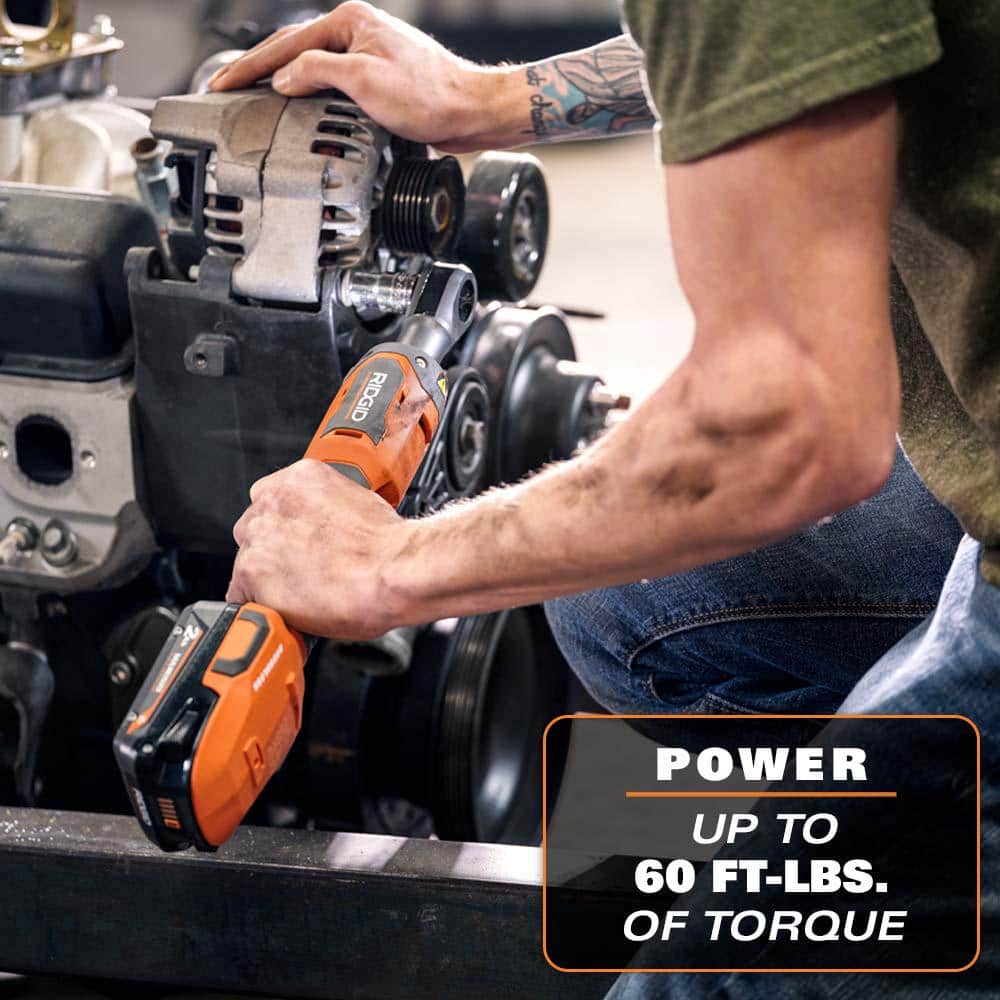 RIDGID 18V Brushless Cordless 1/2 in. Ratchet with FREE 2.0 Ah Lithium-Ion Battery
