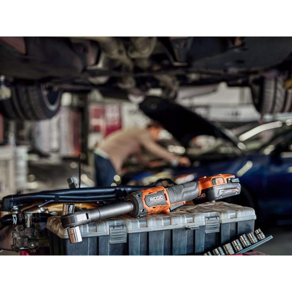 RIDGID 18V Brushless Cordless 3/8 in. Extended Reach Ratchet (Tool Only)