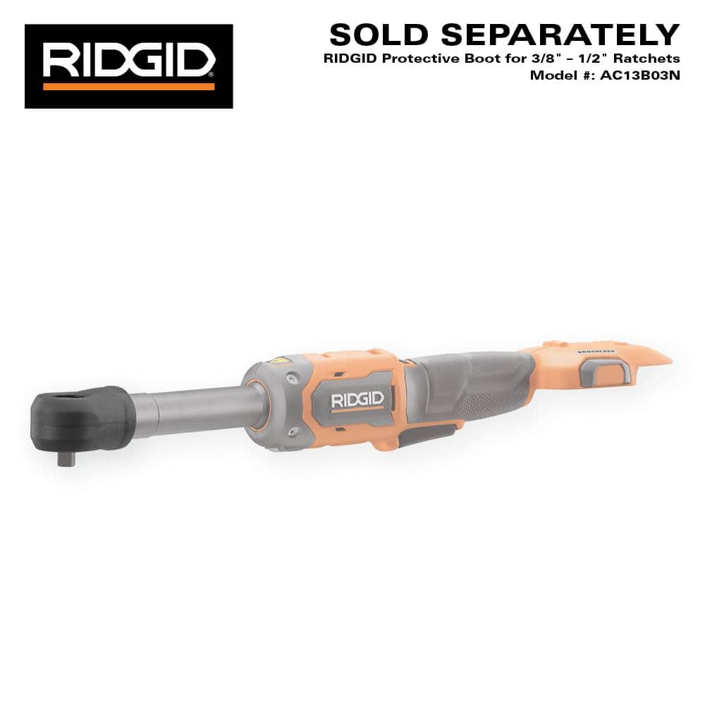 RIDGID 18V Brushless Cordless 3/8 in. Extended Reach Ratchet (Tool Only)