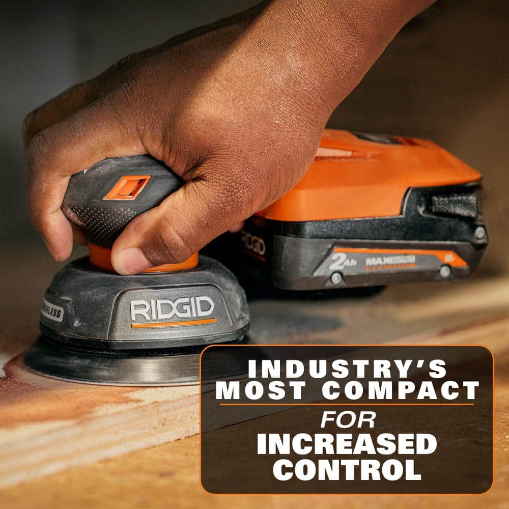 RIDGID 18V SubCompact Brushless Random Orbit Sander (Tool Only)