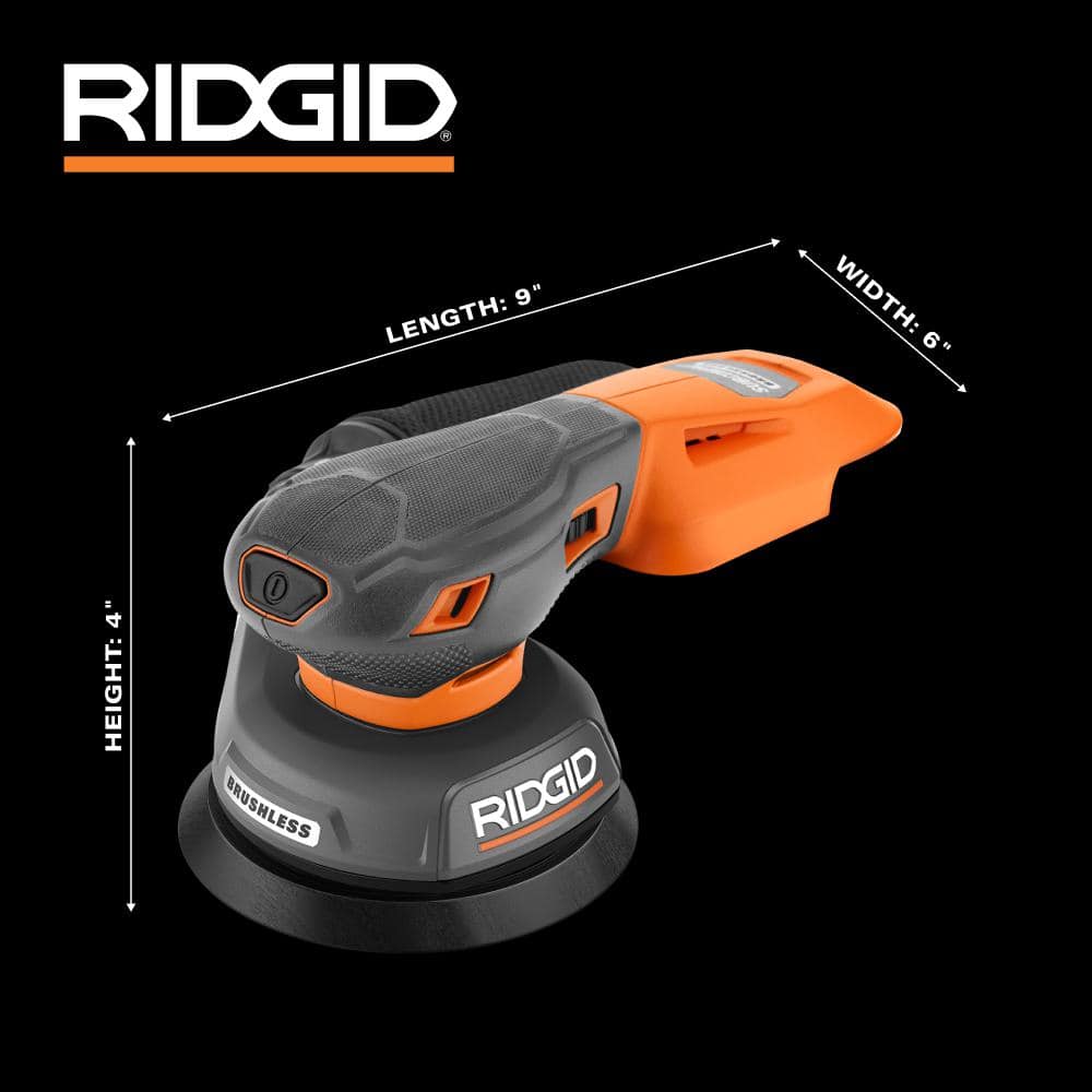 RIDGID 18V SubCompact Brushless Random Orbit Sander (Tool Only)
