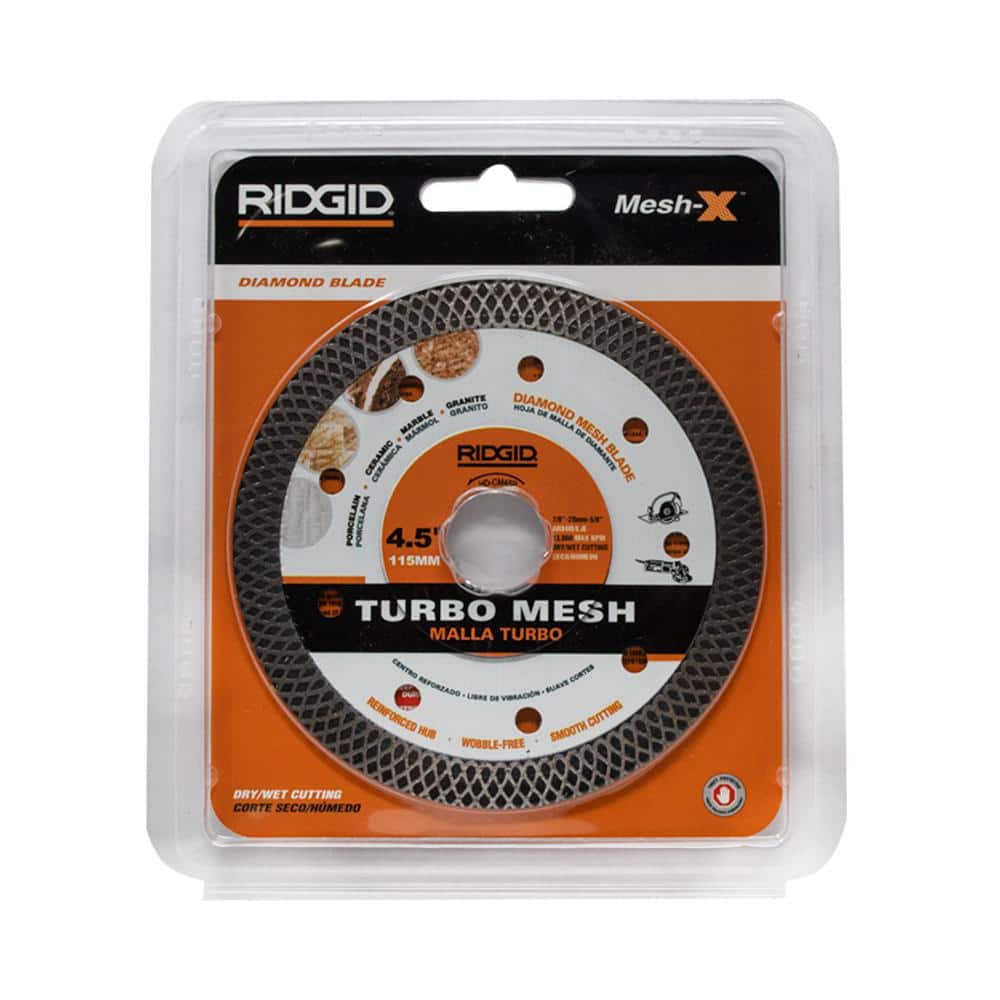 RIDGID 4.5 in. Continuous Rim Diamond Blade with Turbo Mesh Rim (HD-CM45P)