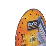 RIDGID 7 in. Metal Cutting Diamond Blade, 7/8 in.–5/8 in. Arbor, Max 8,730 RPM