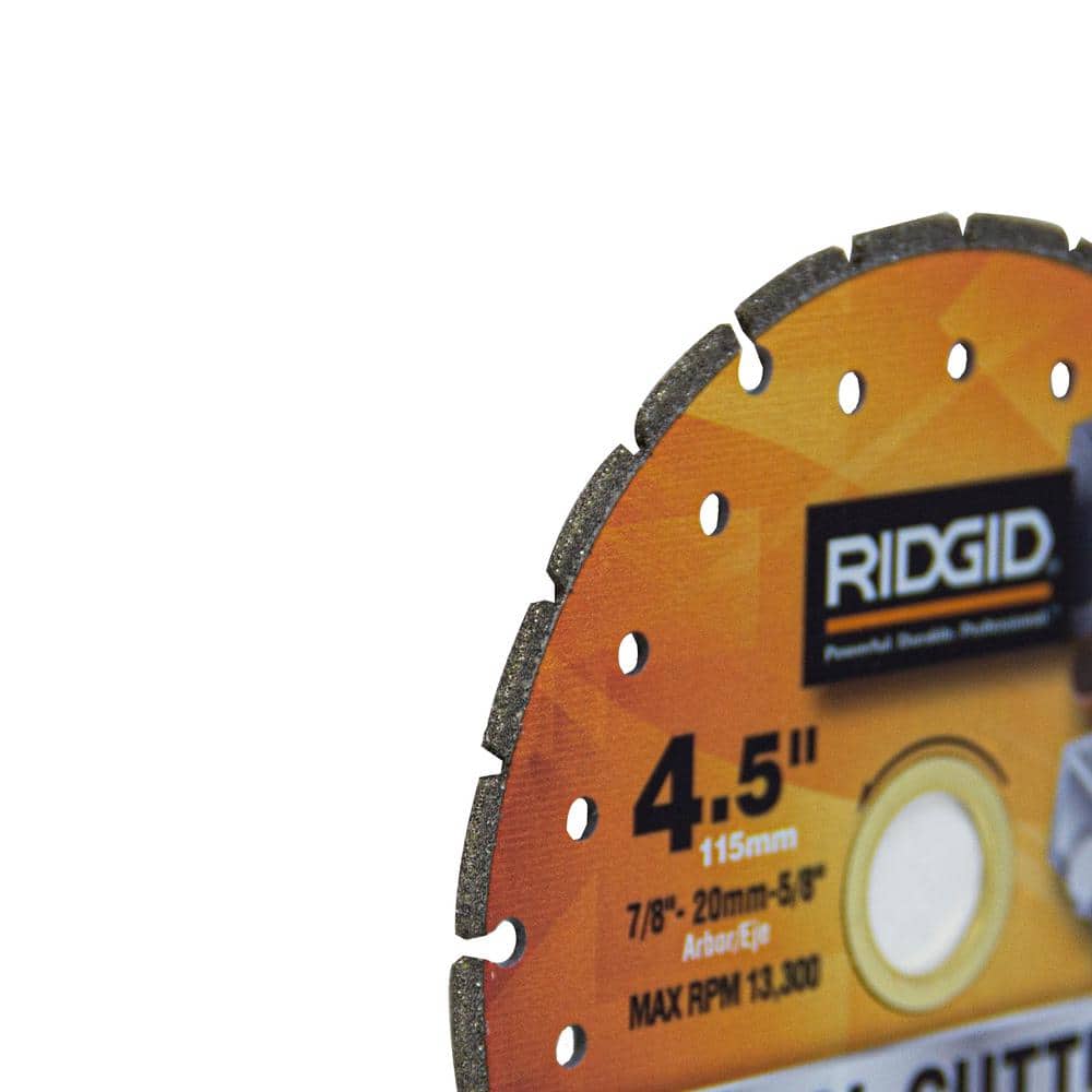 RIDGID 4.5 in. Metal Cutting Diamond Blade, Segmented Rim