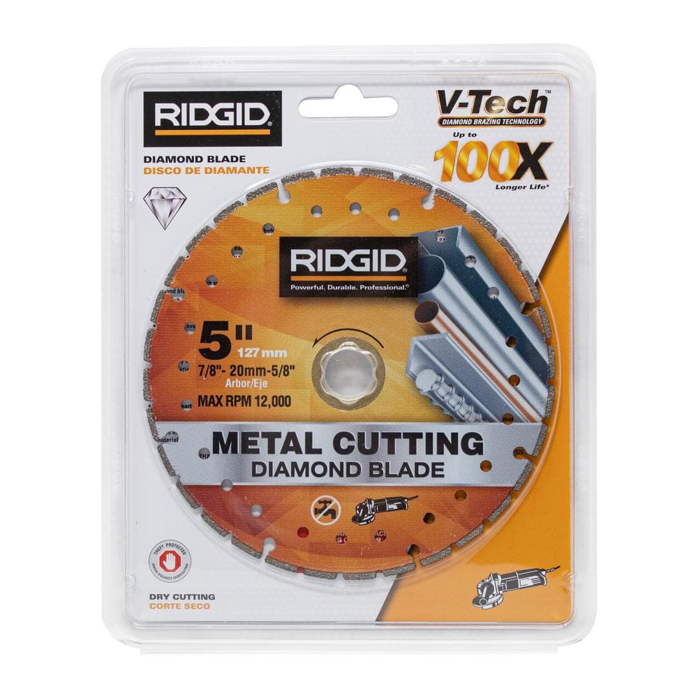 RIDGID 5 in. Metal Cutting Diamond Blade (Segmented Rim, Max 12,000 RPM)