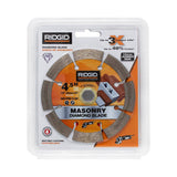 RIDGID 4-1/2 in. Segmented Diamond Blade, 7/8 in. Arbor with 5/8 in. & 20 mm Adapters