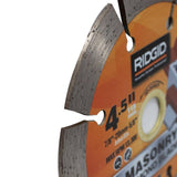 RIDGID 4-1/2 in. Segmented Diamond Blade, 7/8 in. Arbor with 5/8 in. & 20 mm Adapters
