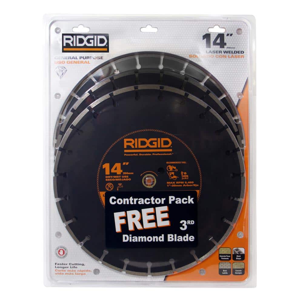 RIDGID 14 in. Diamond Blade (3-Pack)